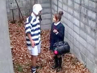 Japanese College Girl Goes Wild in Public Yard for Naughty Teasing Time